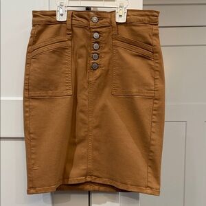 Flying Monkey Tan Button-Front Skirt